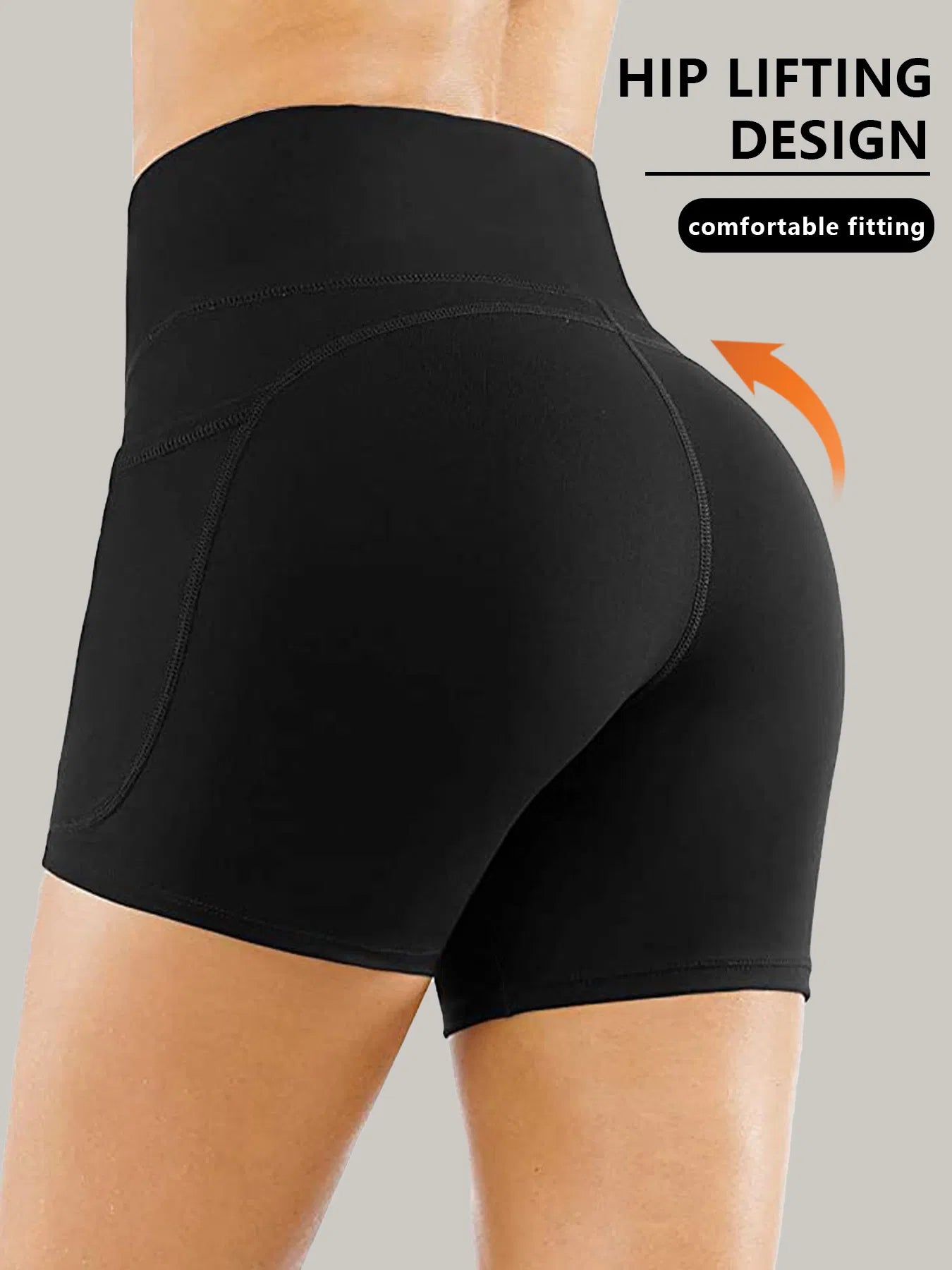 High-Waisted Biker Shorts with Pockets – Tummy Control Gym Shorts for Women