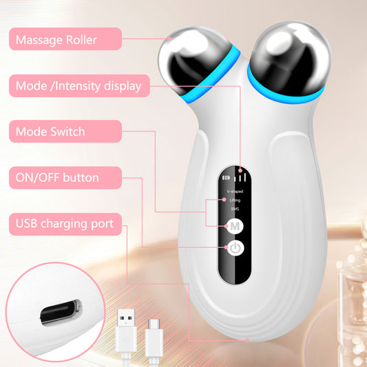 EMS Facial Beauty Tool - Microcurrent Face Massager for Anti-Aging