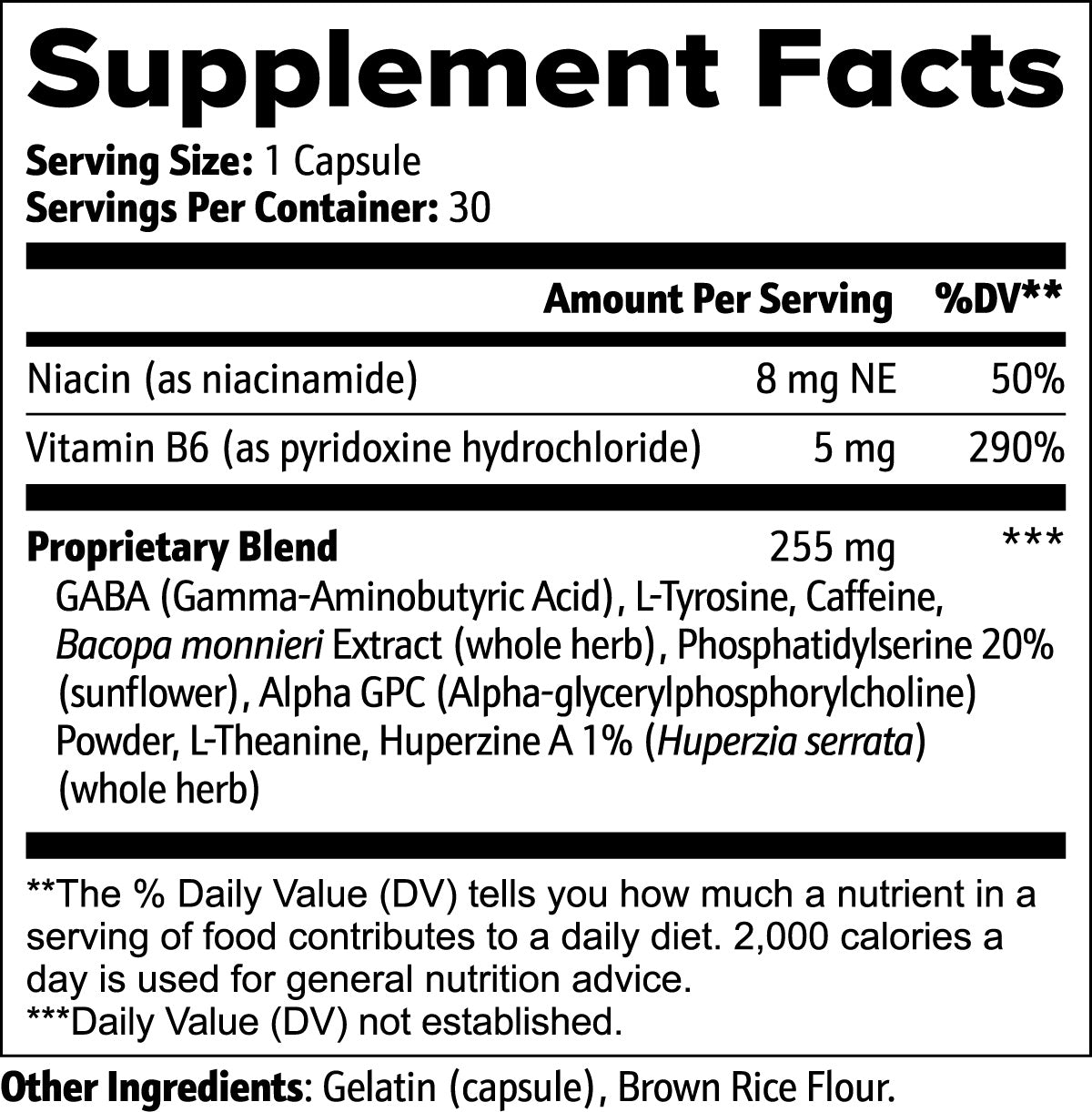 Advanced Cognitive Support Supplement for Focus, Memory & Mental Clarity (Non-GMO)