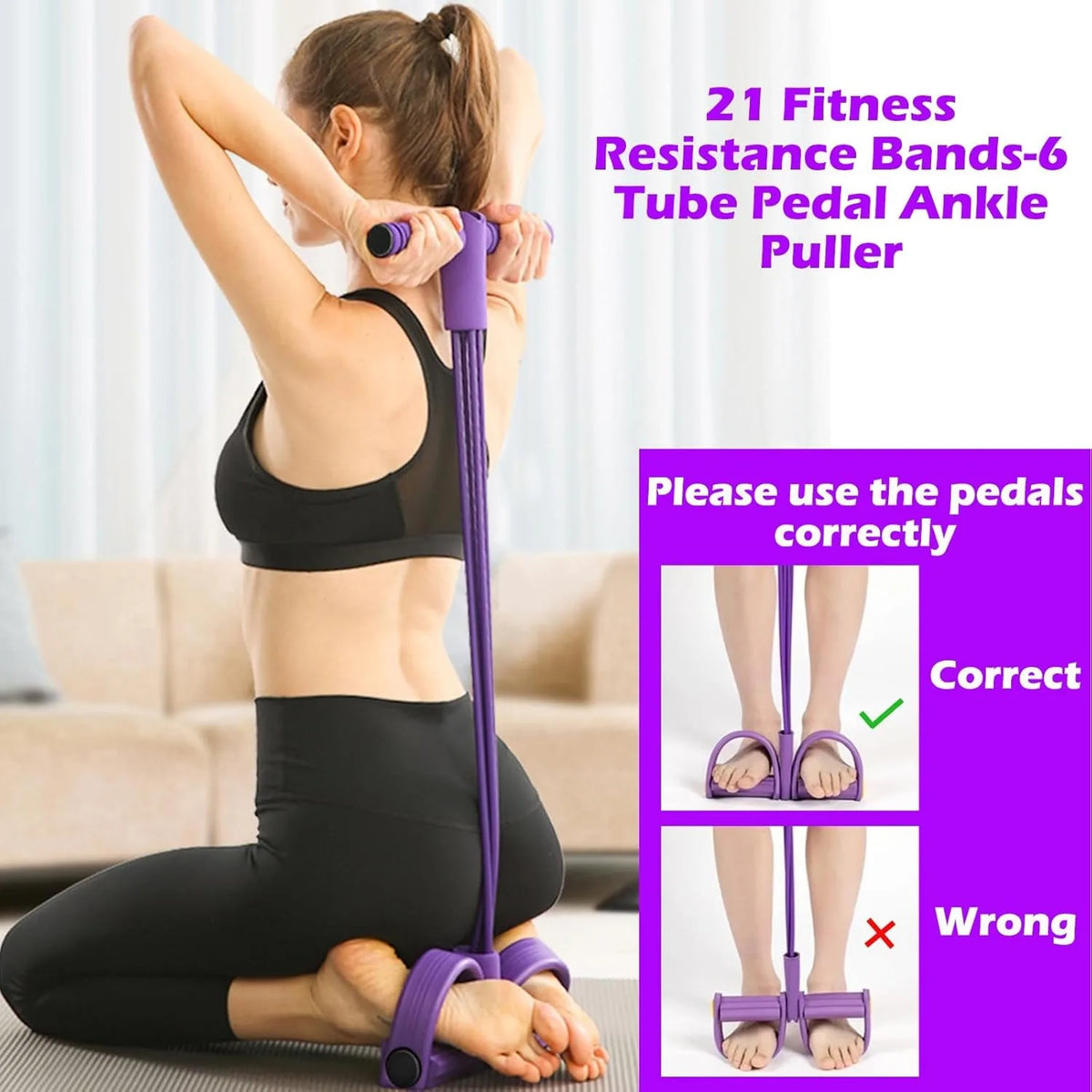 Yoga Pedal Resistance Band for Pilates & Home Workouts