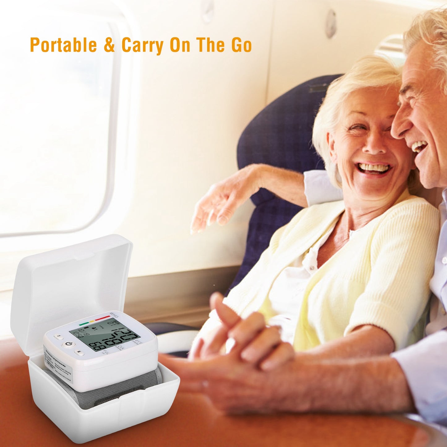 Wrist Blood Pressure Monitor with 2-in LCD, 90×2 Memory & Storage Case