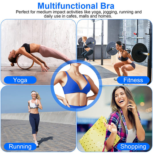 Women's V-Neck Sports Bra - Low Impact with Removable Pads