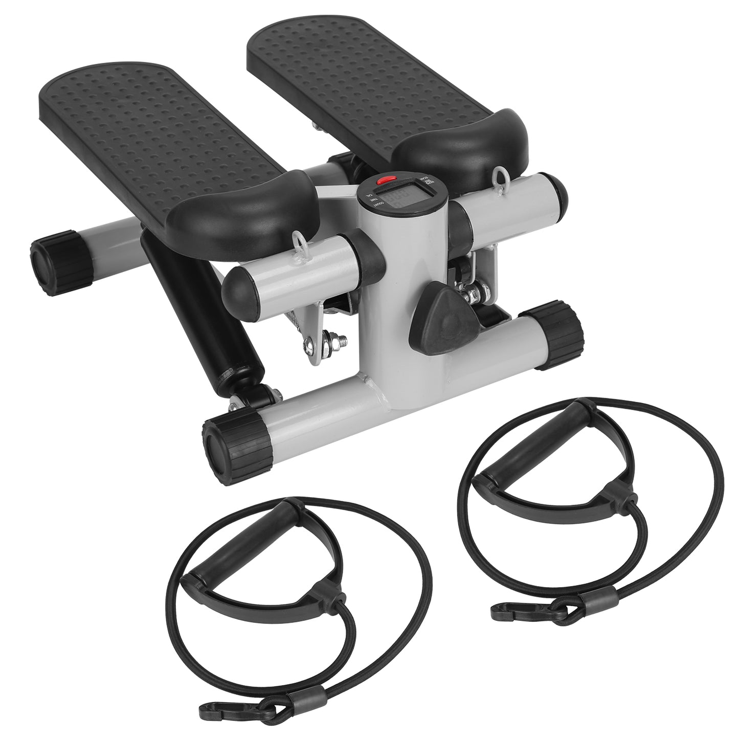 Mini Stepper Exercise Machine with Resistance Bands & LCD Monitor - 330 lbs