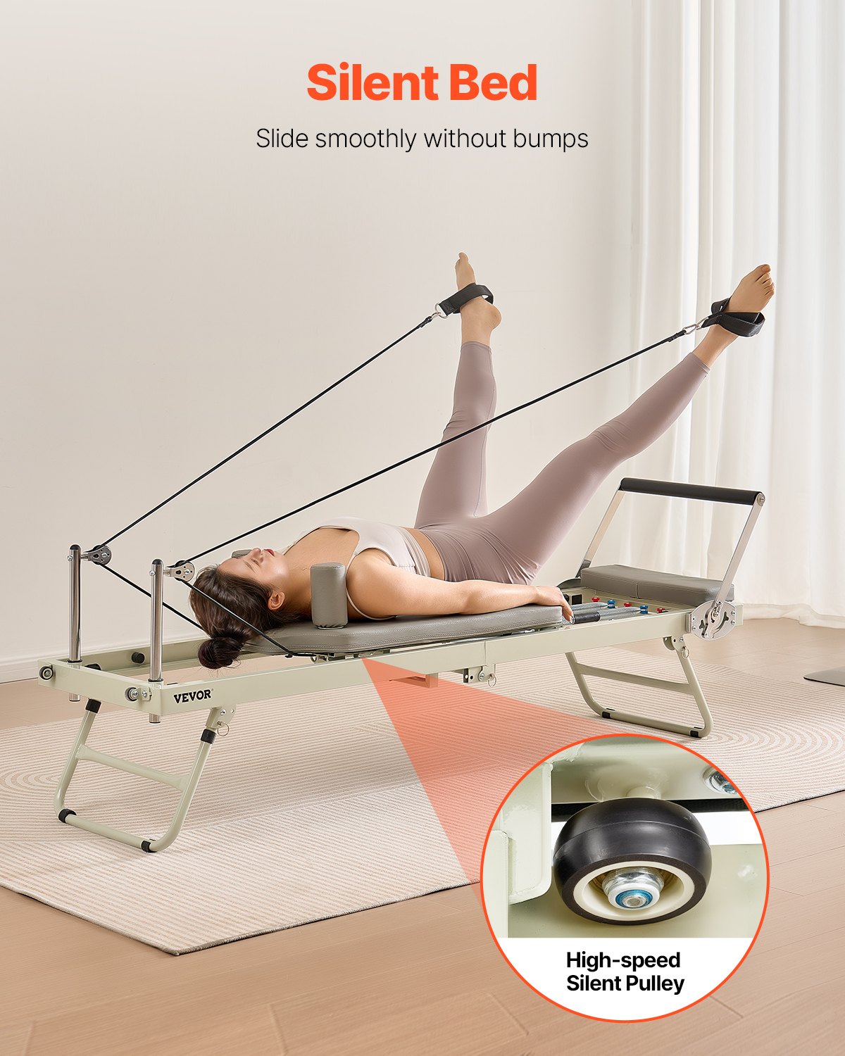 Foldable Pilates Reformer Set For Advanced Users And Beginners