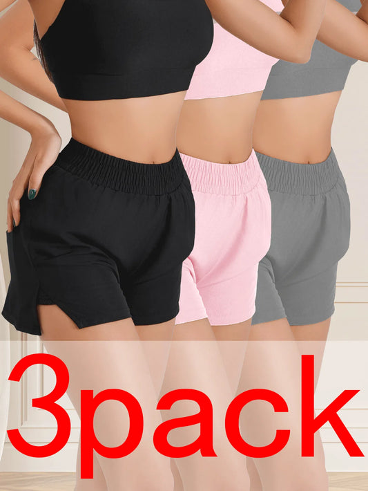 Quick-Dry Workout Shorts – Breathable Loose Fit Running Shorts (3-Pack)