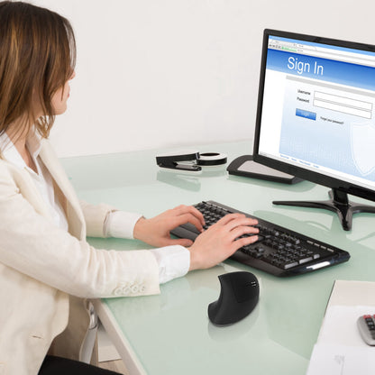 Wireless Vertical Mouse - Ergonomic 2.4G with 6 Buttons & Adjustable DPI