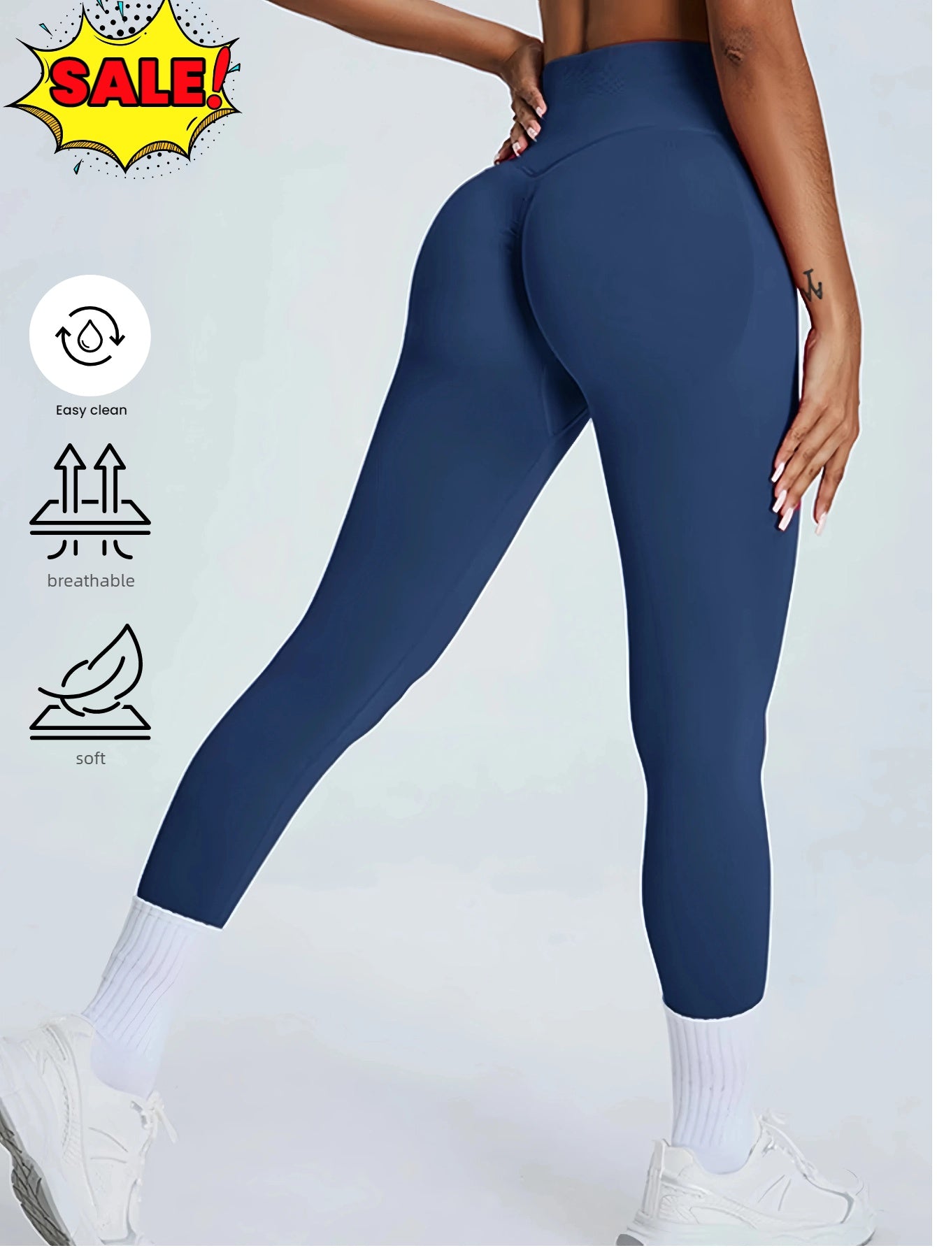 High Waisted Seamless Leggings - Butt Lifting & Tummy Control Yoga Pants, Non-See Through With Soft Compression, Solid Color Activewear