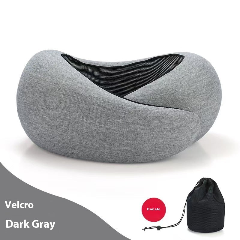 Soft Memory Foam Travel Neck Pillow U Shape Adjustable Support Comfortably Sleeping On Plane Car Office Noon Break