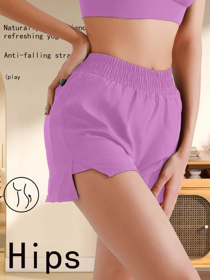 2-in-1 Mesh Workout Shorts – Breathable, Anti-See-Through Women's Gym Shorts