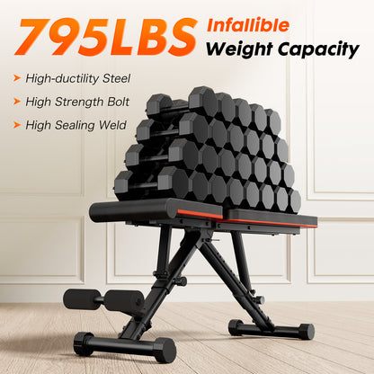 Adjustable Weight Bench for Home Gym with Foldable Multi-Position Design