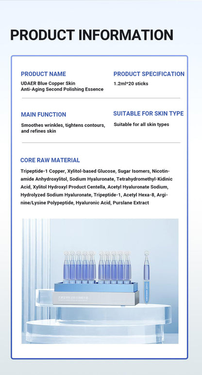 Blue Copper Peptide Essence, Rejuvenating, Moisturizing, Anti-wrinkle, Soothing And Repairing