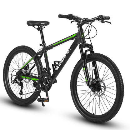 S26102 26 Inch Mountain Bike, Shimano 21 Speeds With Mechanical Disc Brakes, High-Carbon Steel Frame, Suspension Bikes Mountain Bicycle For Teenagers