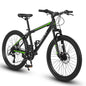 S26102 26 Inch Mountain Bike, Shimano 21 Speeds With Mechanical Disc Brakes, High-Carbon Steel Frame, Suspension Bikes Mountain Bicycle For Teenagers