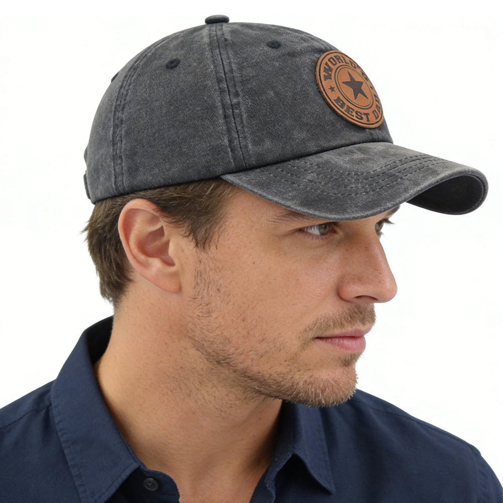 World's Best Dad Embroidered Baseball Cap - Adjustable Cotton Hat