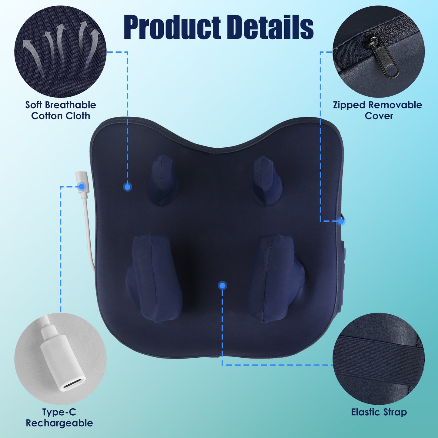 Cordless Shiatsu Neck and Shoulder Massager with Heat for Deep Tissue Pain Relief & Muscle Relaxation