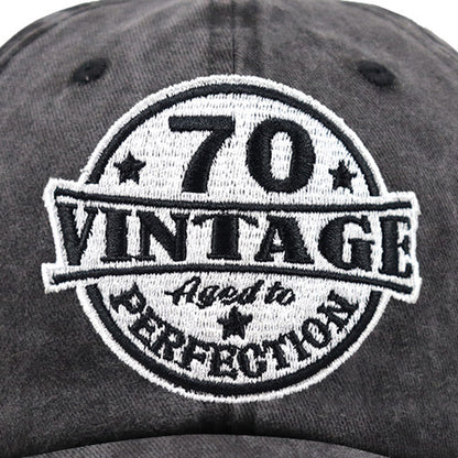 Vintage 70 Aged to Perfection Baseball Cap - Embroidered Cotton Hat