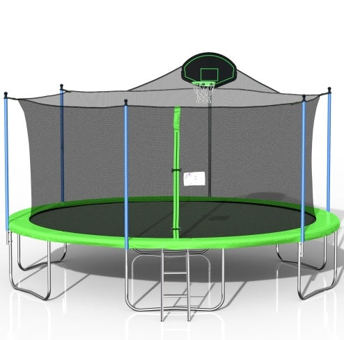16FT High Quality Trampoline Children's Basketball Stand Safety Fence Net