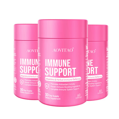 Natural Herbal Immune Defense Immunity Vitamins Supplement Booster And Mushroom Supplement With Lion's Mane, Reishi, Chaga, Cordyceps, Turkey Tail & More