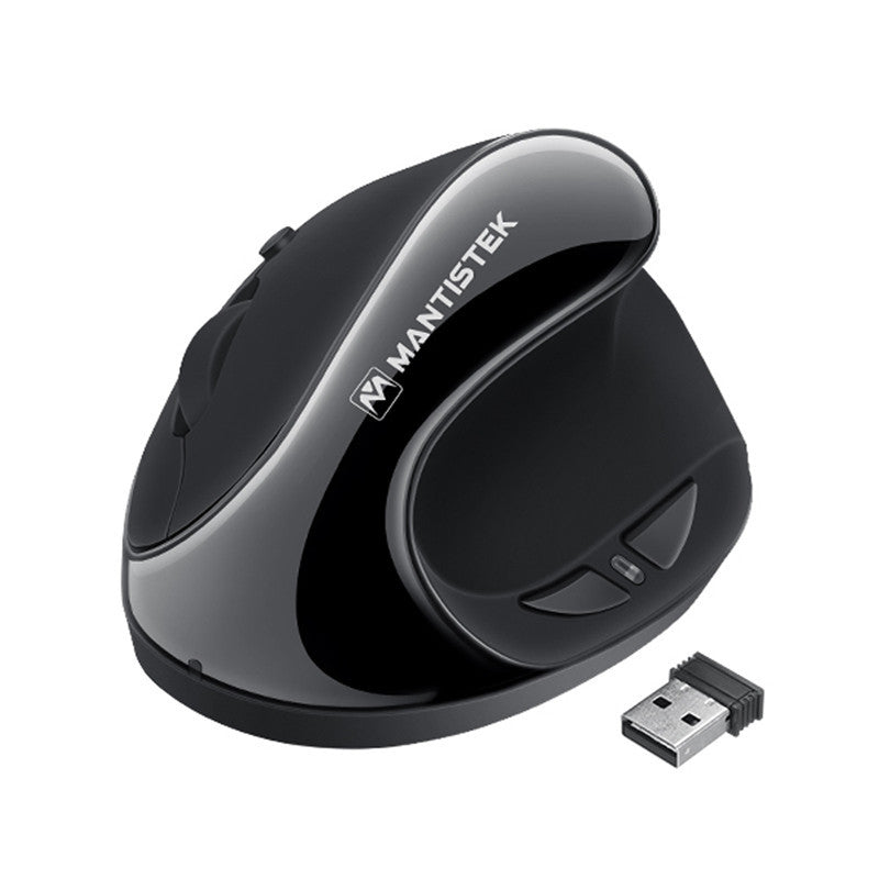 2.4G Wireless Vertical Ergonomic Mouse – 3 DPI Levels, 15m Range, 96.6g, Black