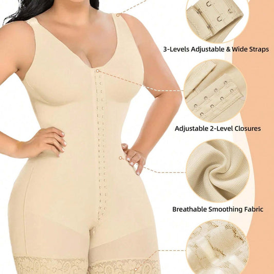 Full Body Shapewear - Fajas Colombianas with Tummy Control & Zipper Crotch