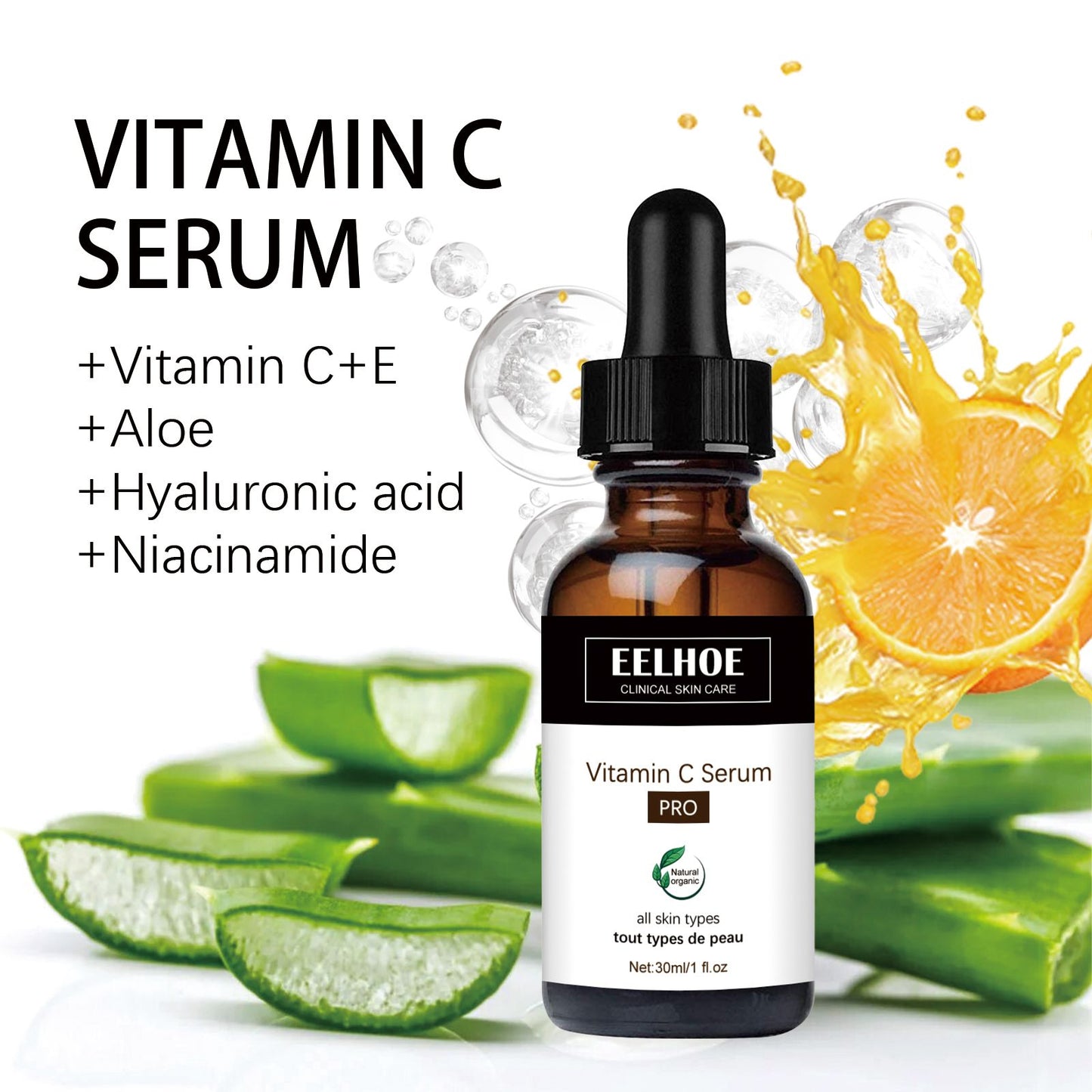 Vitamin C Serum with Hyaluronic Acid - Anti-Aging Face Serum for Fine Lines & Firming