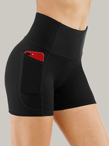 High-Waisted Biker Shorts with Pockets – Tummy Control Gym Shorts for Women