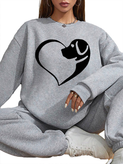 Women's Crew Neck Sweatshirt with Pockets - Comfortable Long Sleeve Top