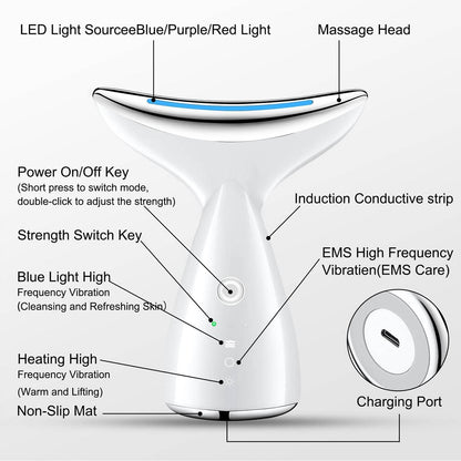 Face & Neck Massager for Skin Tightening, Anti-Aging & Facial Lifting Device