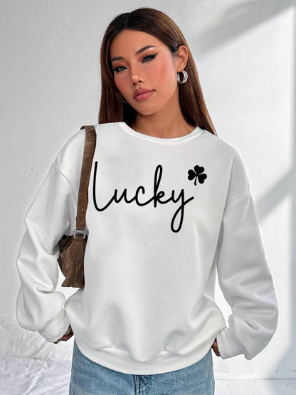 Women's Basic Crew Neck Sweatshirt - Long Sleeve with Pockets
