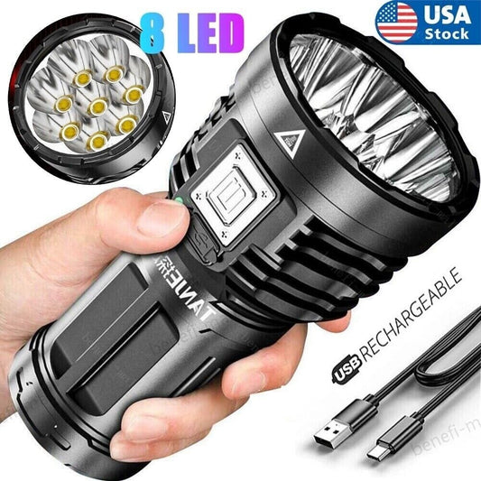 USB Rechargeable LED Flashlight 30W Super Bright Mini Torch for Outdoor & Emergency Use