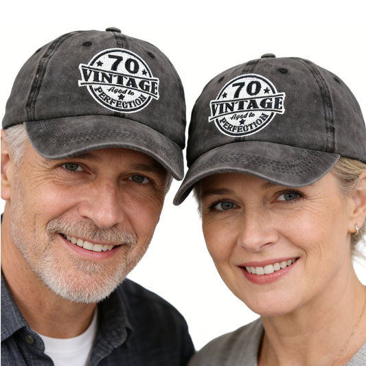 Vintage 70 Aged to Perfection Baseball Cap - Embroidered Cotton Hat