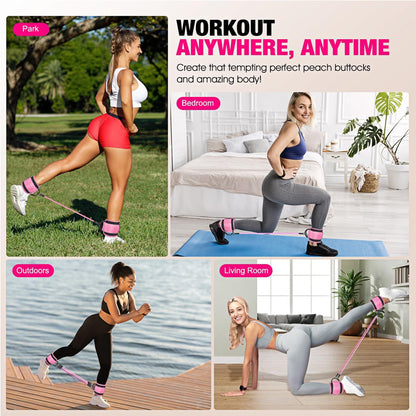Ankle Resistance Bands with Cuffs for Glutes, Legs & Booty Workout