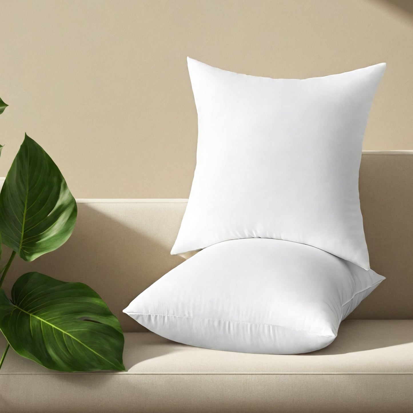 White Square Pillow Two Bubble Bags Suitable For Bed Cushions,  Sofa Cushions, Garden Cushions, Cushion Core, Breathable,  Hand Washable, OKO-100 Certified