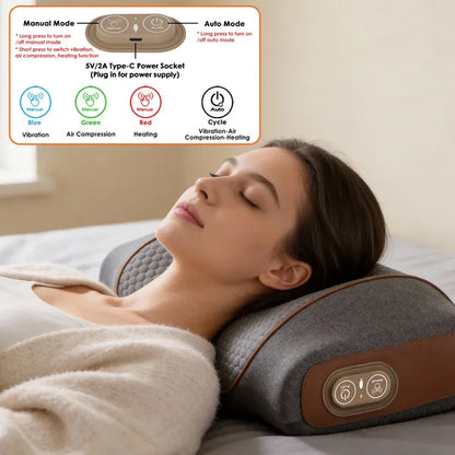 3-in-1 Neck Massager Pillow - Heating, Vibration & Air Compression