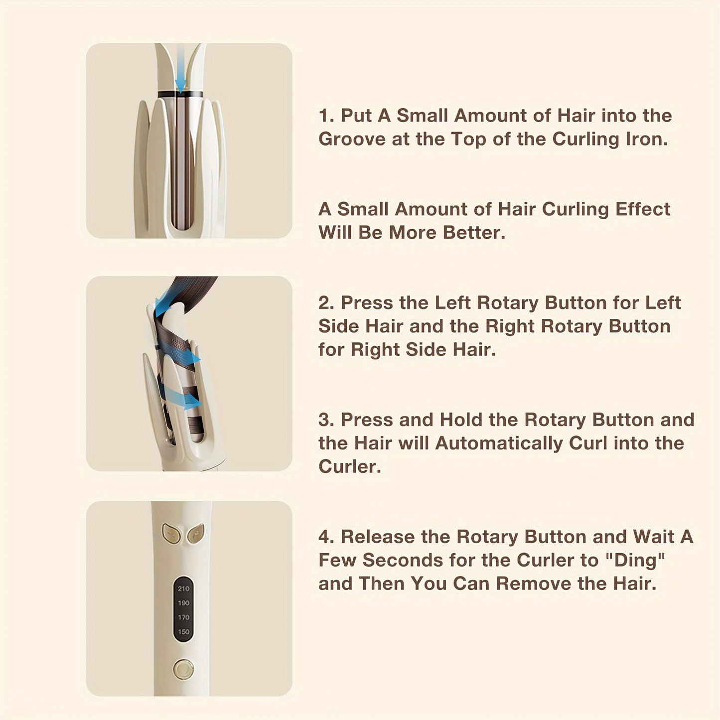 Automatic Hair Curler with Adjustable Temperature & Ceramic Barrel for Easy Styling