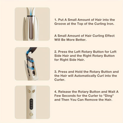 Automatic Hair Curler with Adjustable Temperature & Ceramic Barrel for Easy Styling