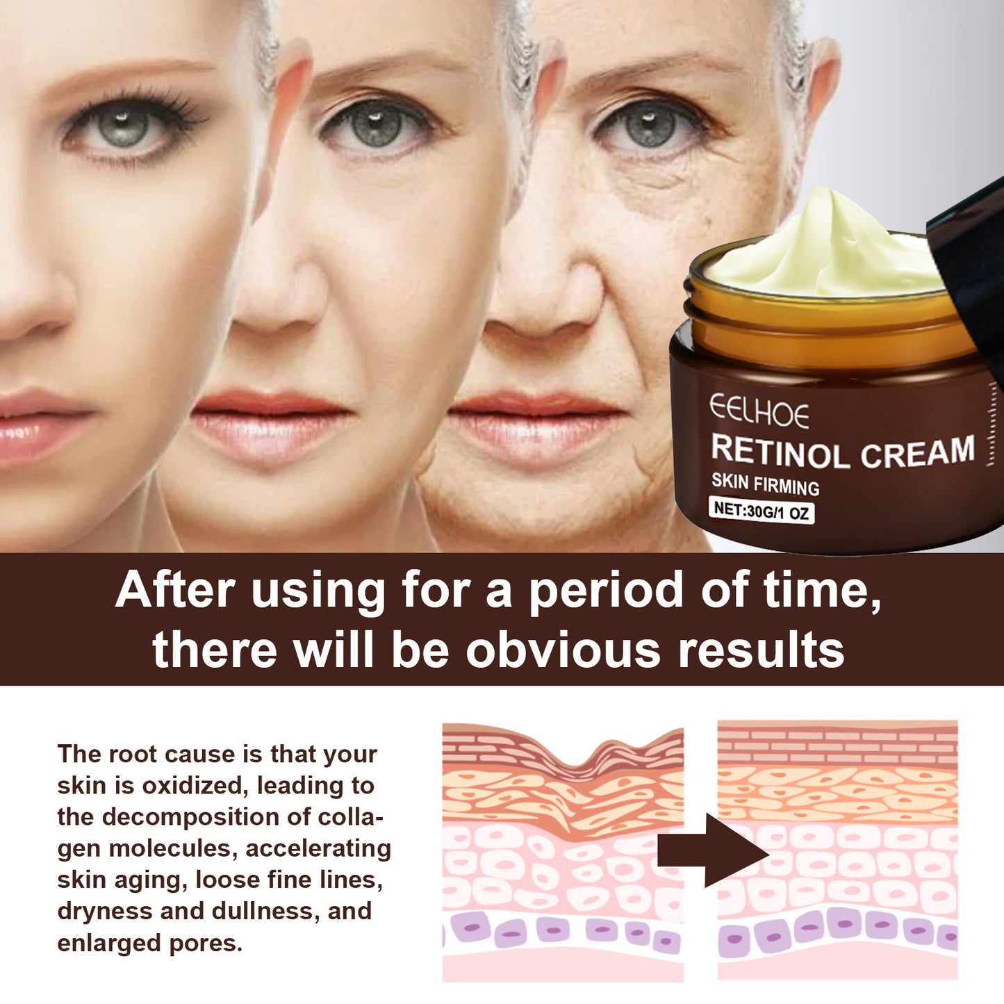 Retinol Face Cream with Vitamin C for Anti-Aging, Firming & Deep Moisturizing