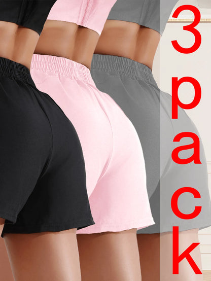 Quick-Dry Workout Shorts – Breathable Loose Fit Running Shorts (3-Pack)