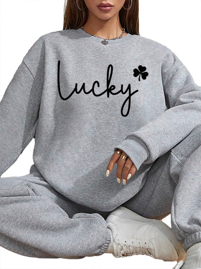 Women's Basic Crew Neck Sweatshirt - Long Sleeve with Pockets
