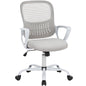 Ergonomic Mid-Back Mesh Office Chair – Lumbar Support, Fixed Armrests, 250 lb Capacity, Grey