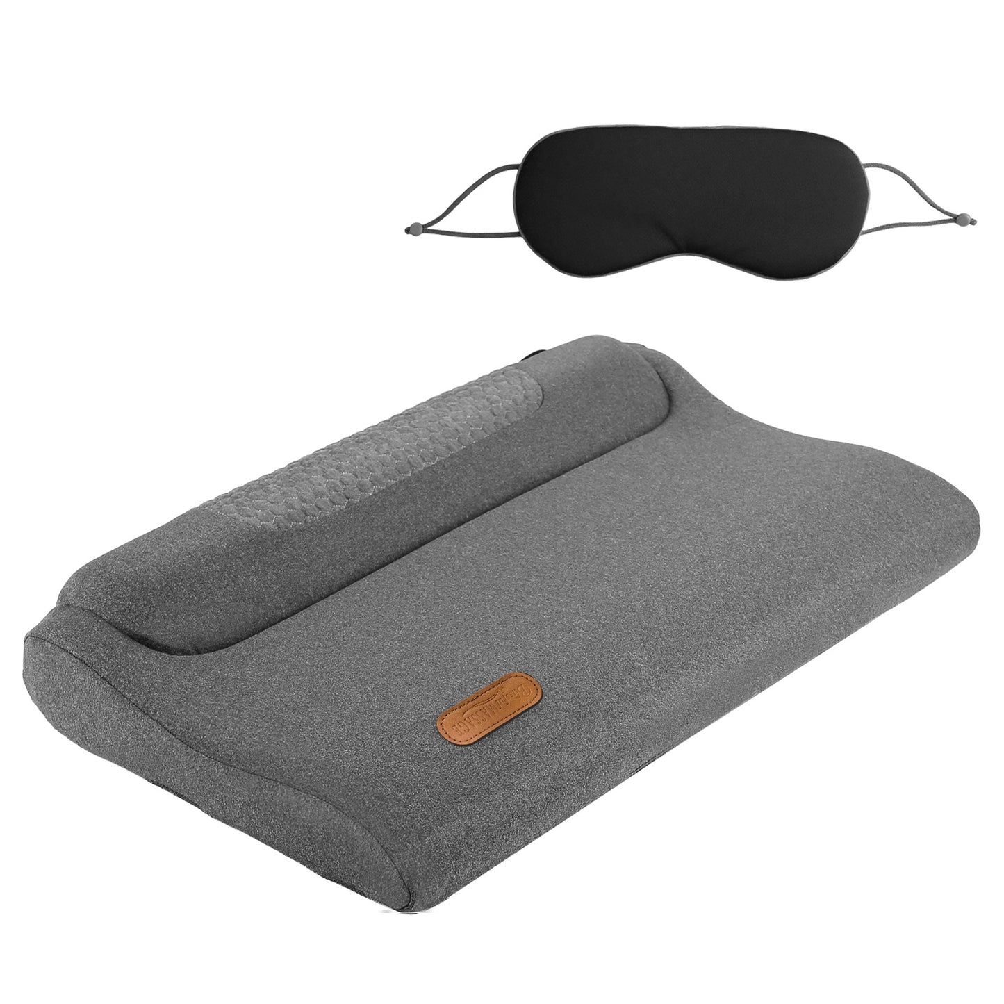 Neck Massager Pillow with Heat & Vibration – 3 Heat Levels, USB-C, 30-Min Timer, Dark Grey