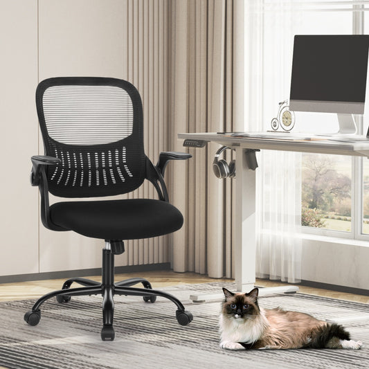 Ergonomic Mid-Back Mesh Office Chair – Lumbar Support, Flip Armrests, 250 lb Capacity