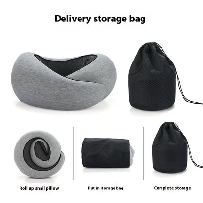 Soft Memory Foam Travel Neck Pillow U Shape Adjustable Support Comfortably Sleeping On Plane Car Office Noon Break