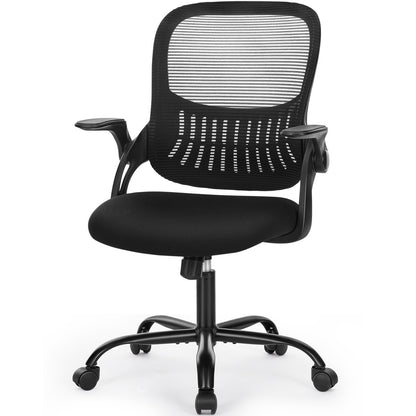 Ergonomic Mid-Back Mesh Office Chair – Lumbar Support, Flip Armrests, 250 lb Capacity