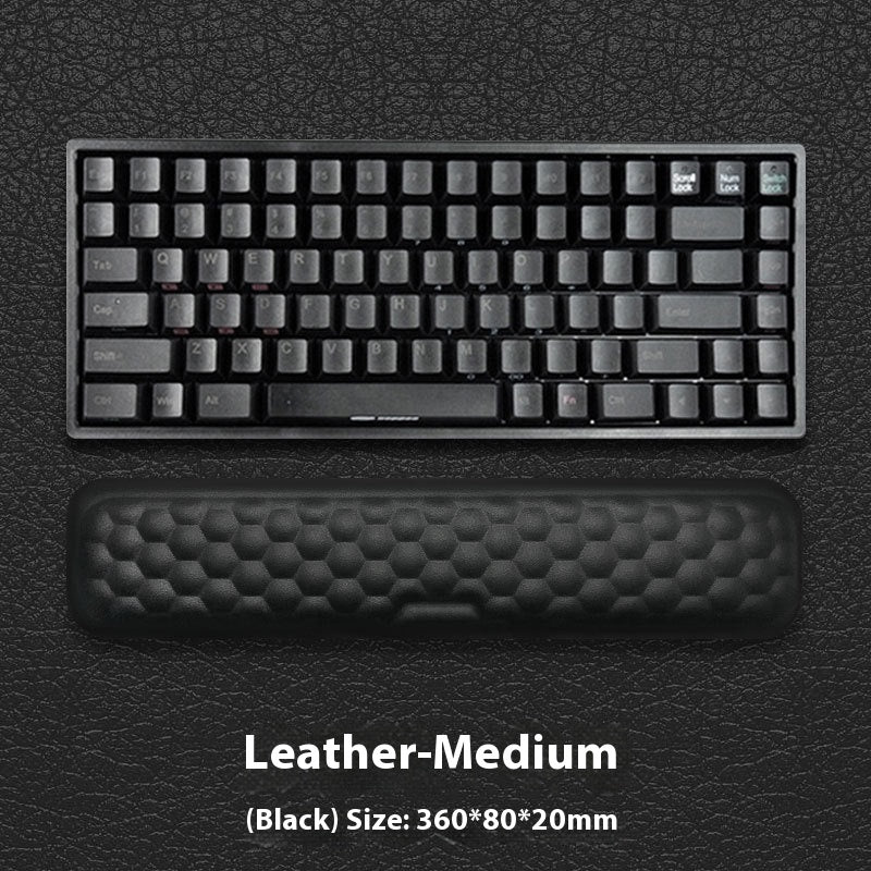 Memory Foam Mouse Wrist Rest Pad – Cloth or Leather Cover, Multiple Sizes, Black & Gray