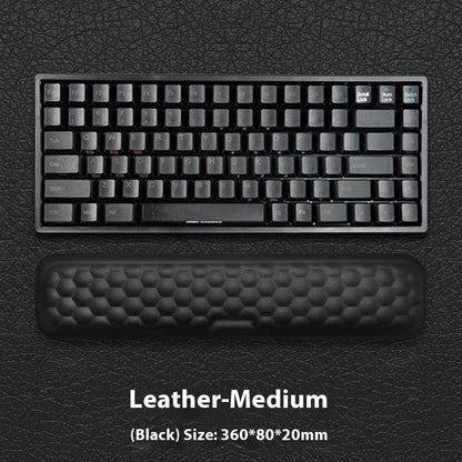 Memory Foam Mouse Wrist Rest Pad – Cloth or Leather Cover, Multiple Sizes, Black & Gray