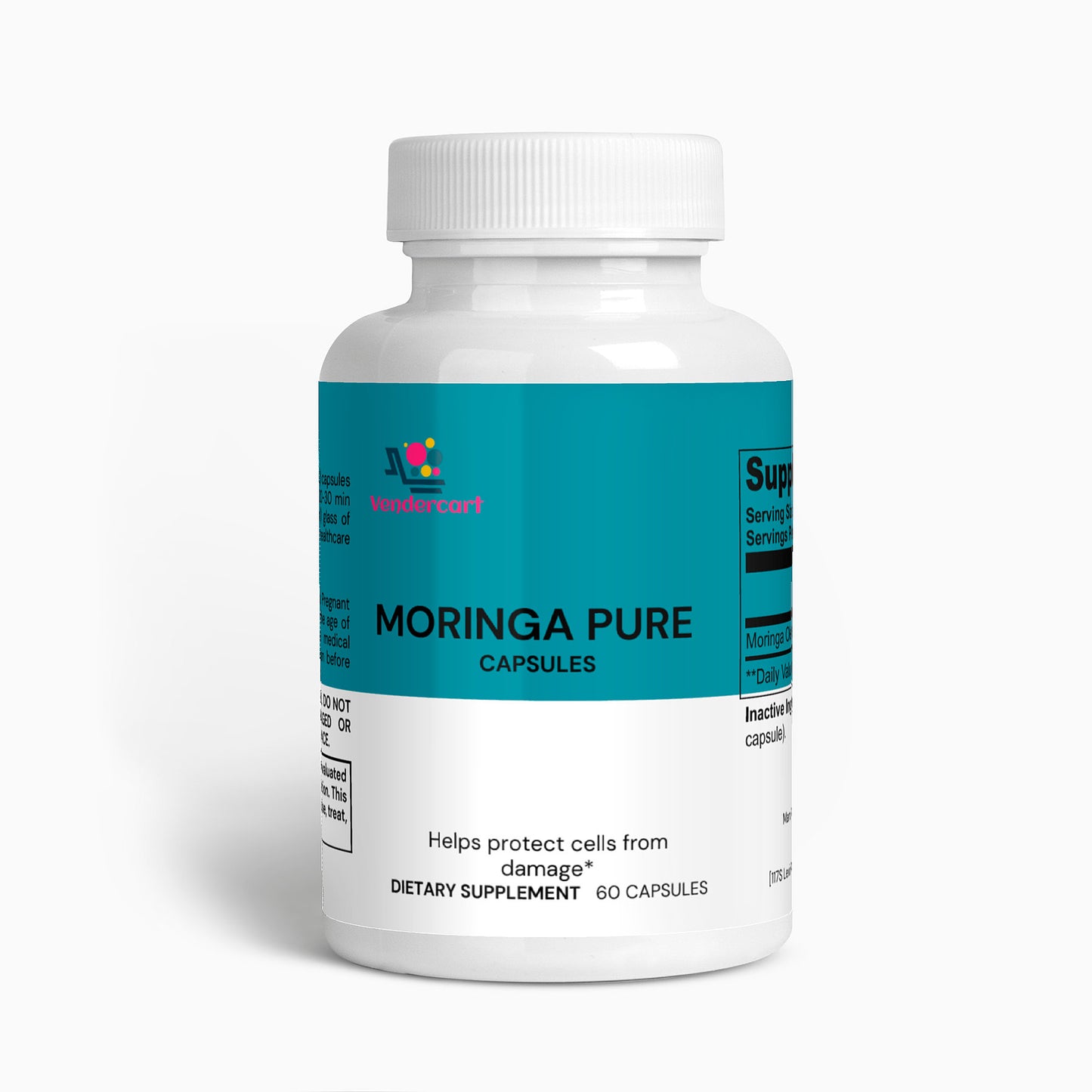 Premium Moringa Pure Dietary Supplement - 60 Vegan Capsules