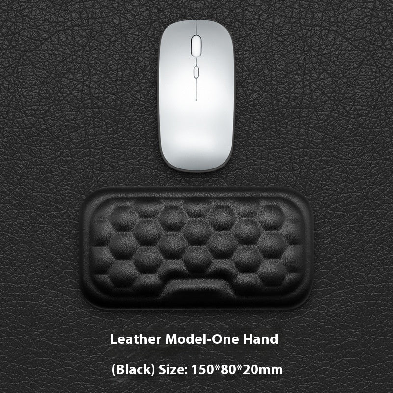 Memory Foam Mouse Wrist Rest Pad – Cloth or Leather Cover, Multiple Sizes, Black & Gray
