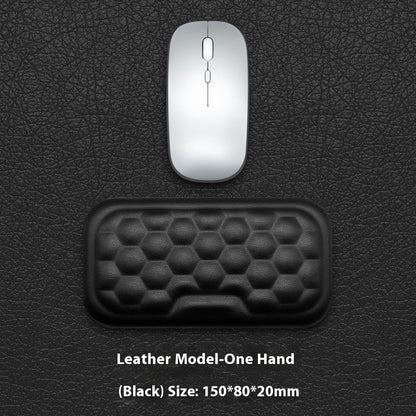 Memory Foam Mouse Wrist Rest Pad – Cloth or Leather Cover, Multiple Sizes, Black & Gray