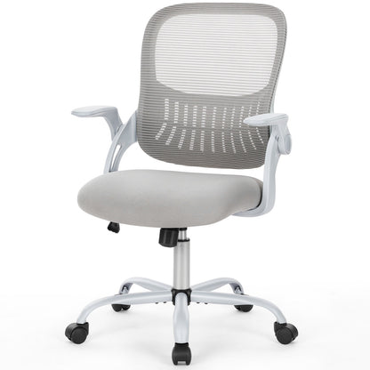 Ergonomic Mid-Back Mesh Office Chair – Lumbar Support, Flip Armrests, 250 lb Capacity, Grey